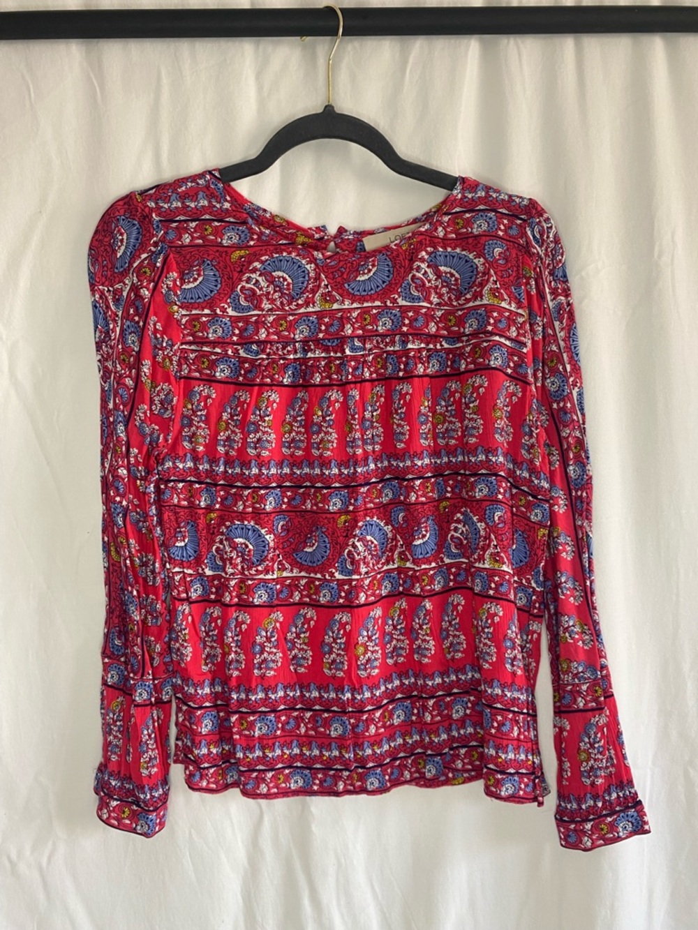 Pink Printed Long-Sleeve Women's Top